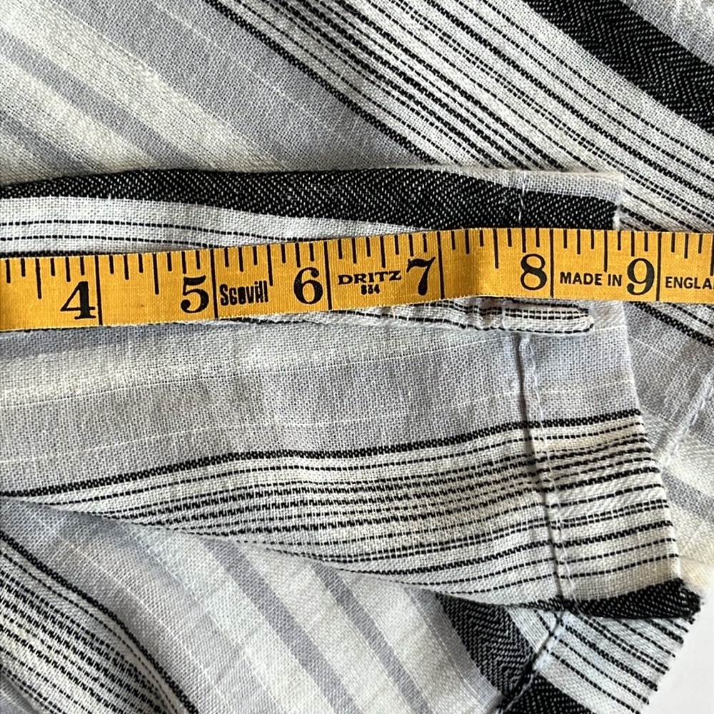 da•sh size XL Linen Blend Striped Skirt Midi Skirt Black White Gray Button Front - Picture 12 of 12